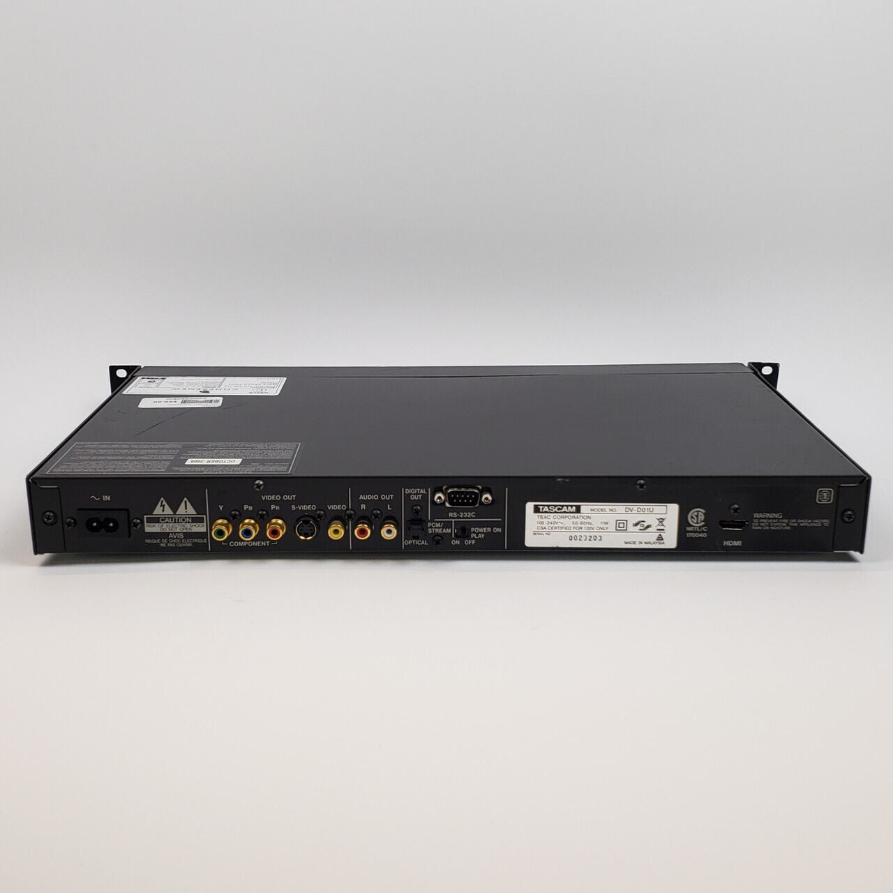 Tascam DV-D01U Rack Mount DVD Player | Grade C - ShopComprenew