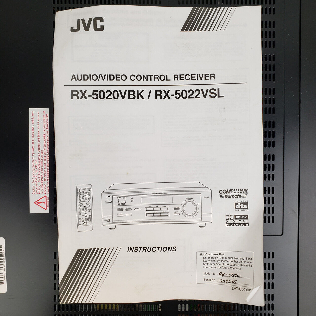 JVC RX-5020VBK 5.1 AV Surround Receiver | Grade B - ShopComprenew