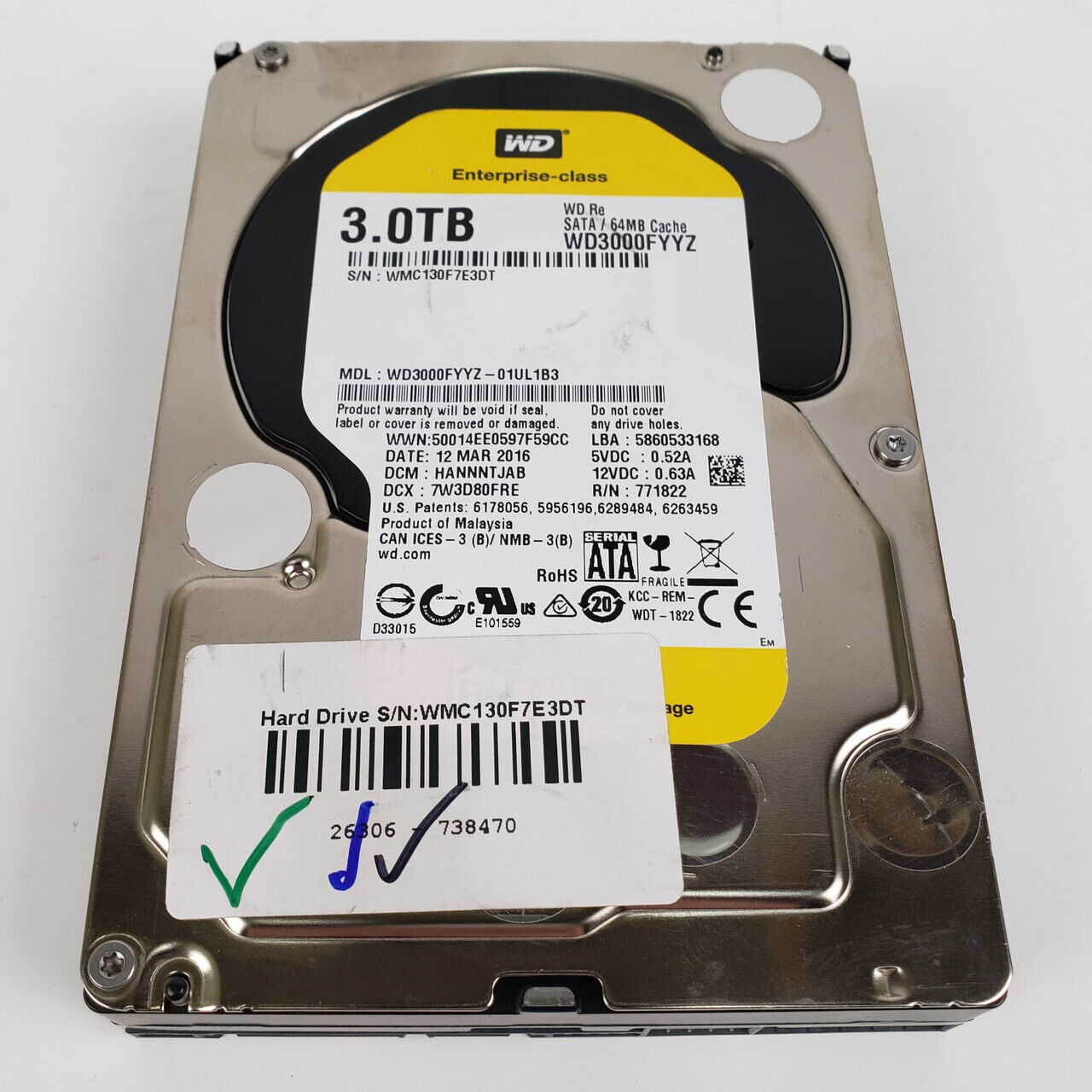 WD Black Enterprise 3TB 3.5" SATA HDD | Grade A - ShopComprenew