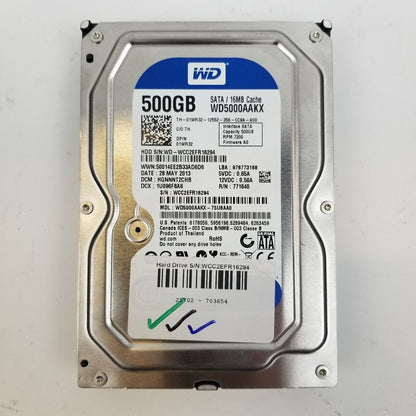 500GB 3.5" SATA Internal HDD Mixed Lot of 5 | Grade A