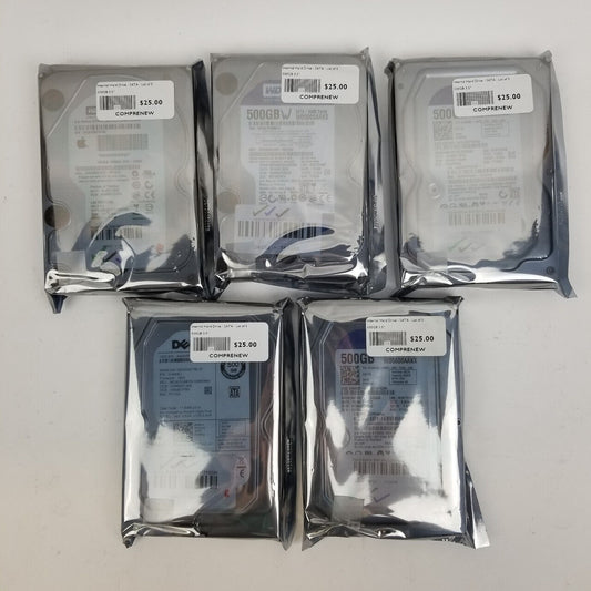 500GB 3.5" SATA Internal HDD Mixed Lot of 5 | Grade A