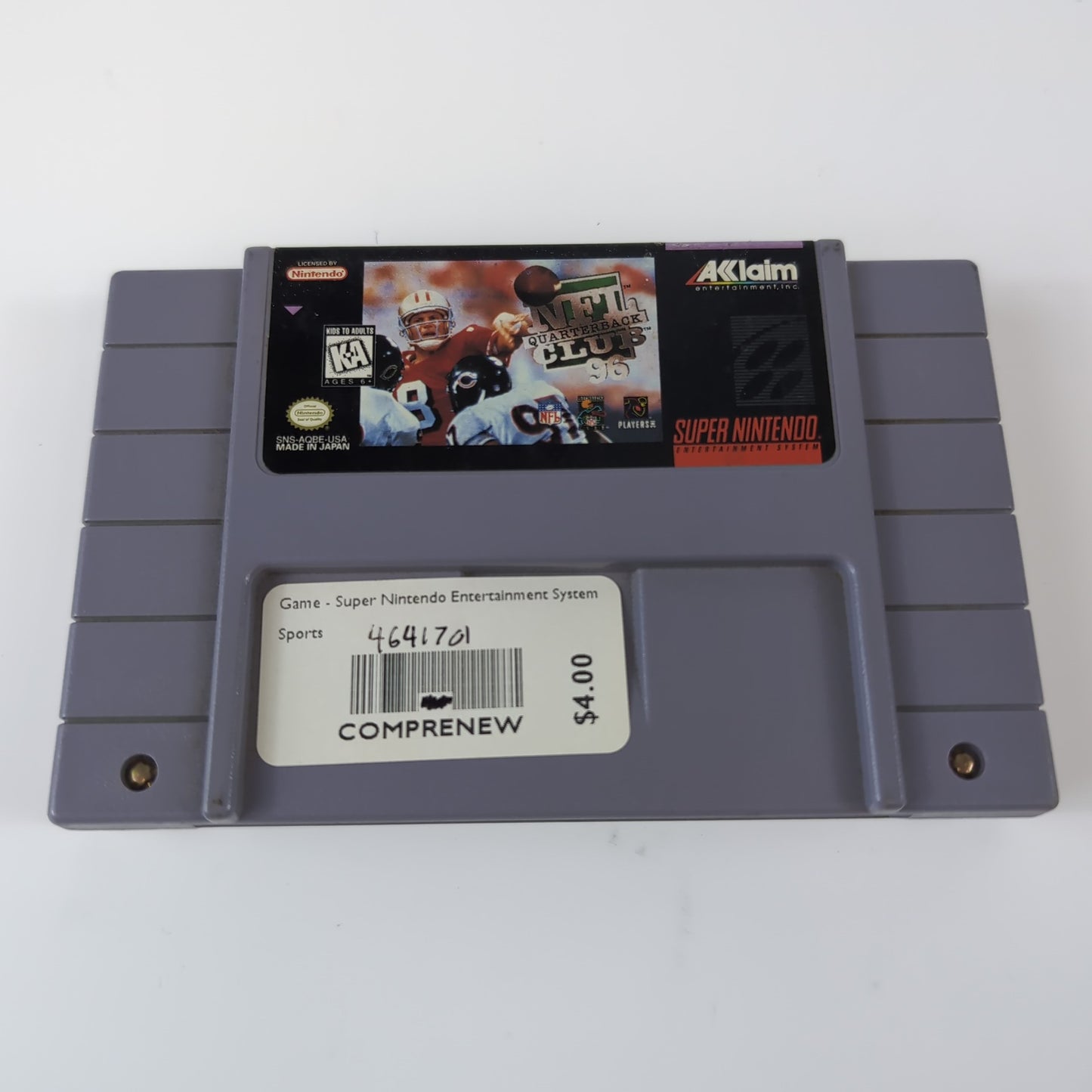 Nintendo SNES Game - NFL Quarterback Club '96 | Grade B