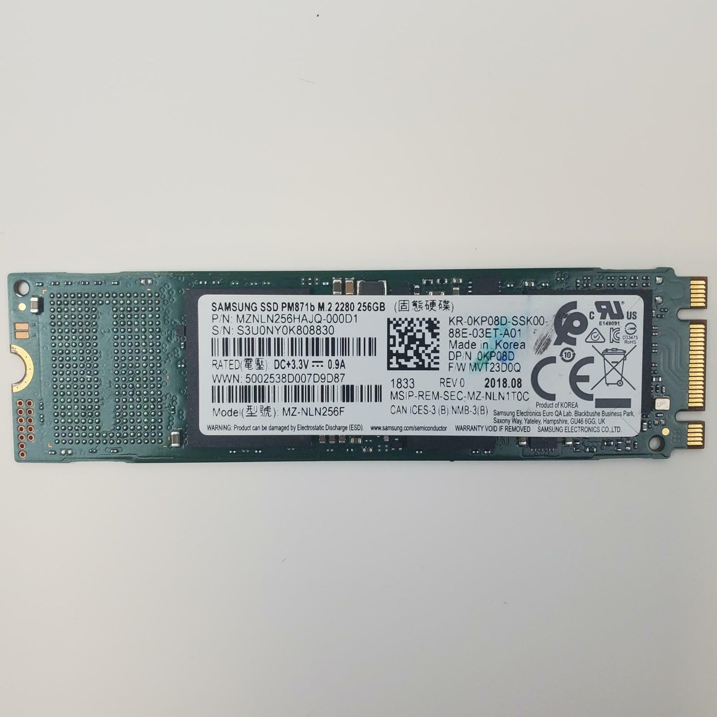 Samsung MZ-NLN256F 256GB 2280 Gen3 M.2 SSD | Grade A