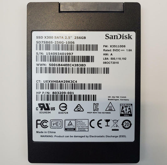 SanDisk SD7SB6S-256G-1006 256GB 2.5" SATA Internal SSD | Grade A