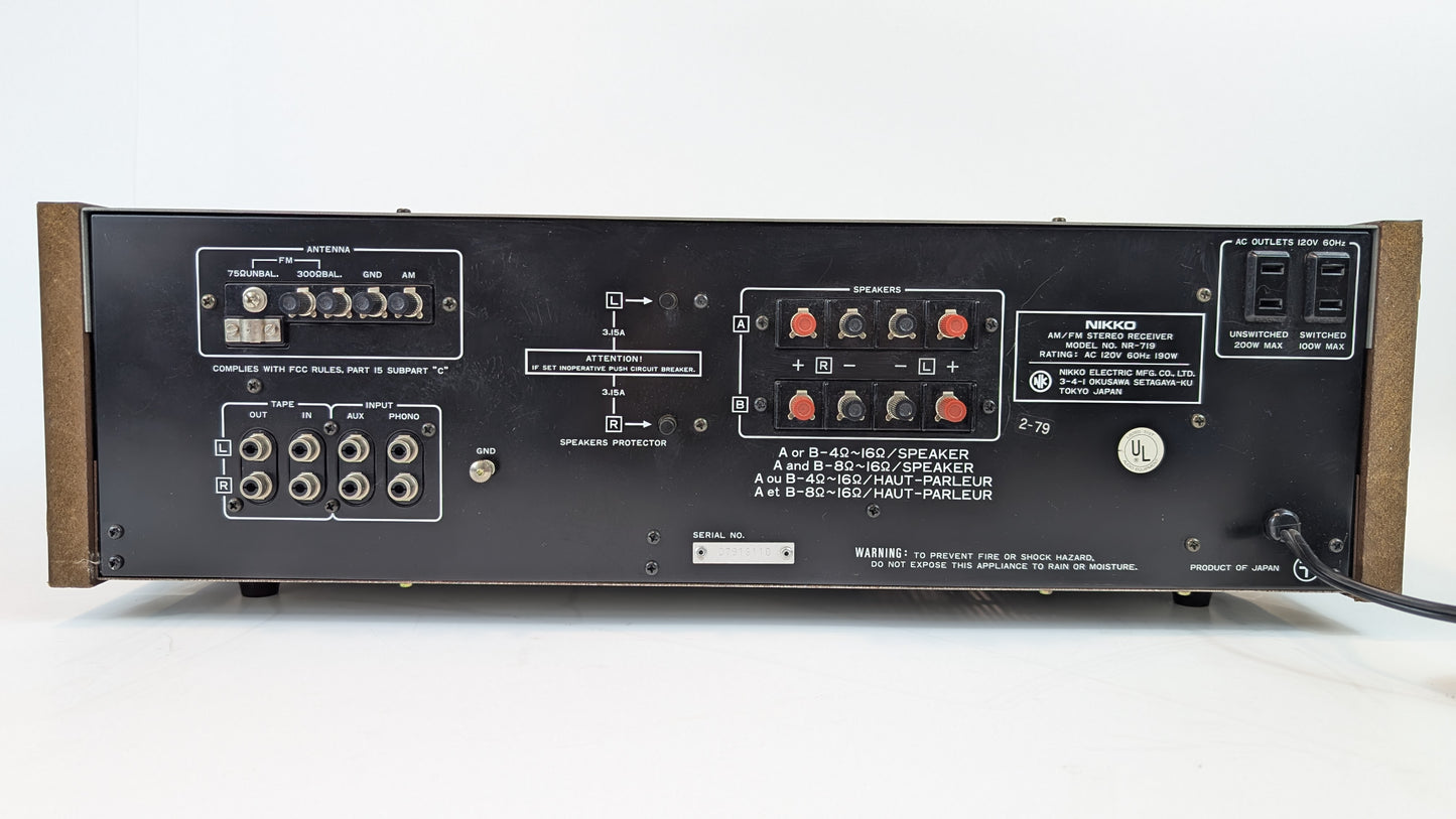 Nikko NR-719 T-Locked AM-FM Stereo Receiver | Grade B