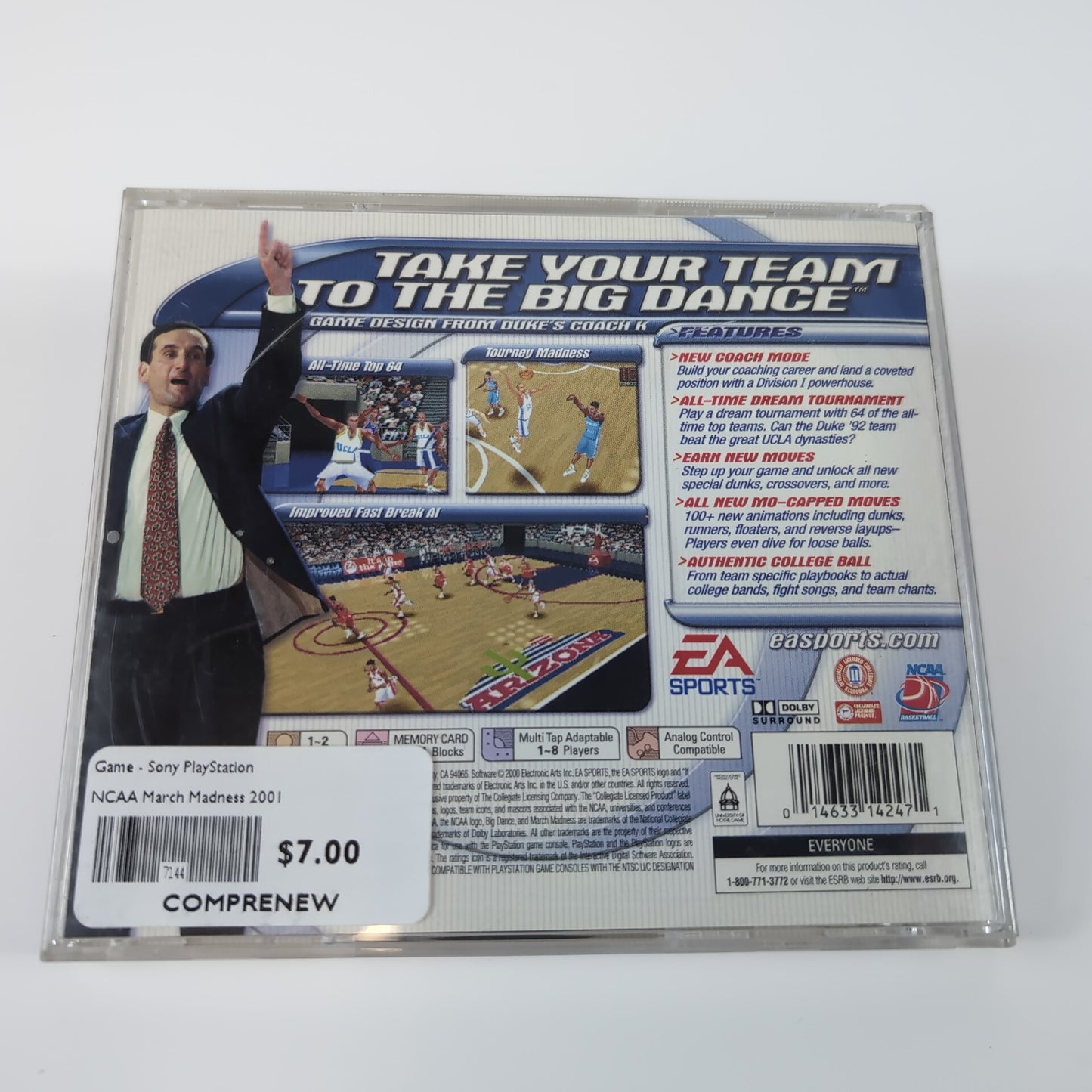 Sony PlayStation Game - NCAA March Madness 2001 | Grade B